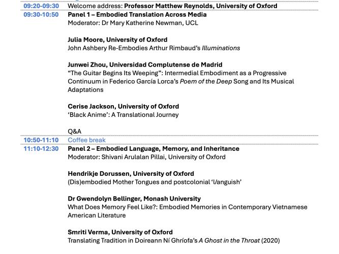 all panels will take place in seminar room