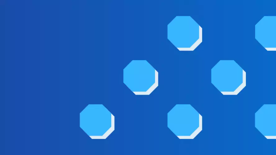octagons arranged decoratively (blue colours)