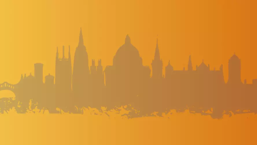 gradient orange with skyline