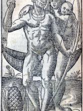 Illustration from Jean de Léry, Histoire d'un voyage fait en la terre de Brésil (1578). Wikimedia Commons.