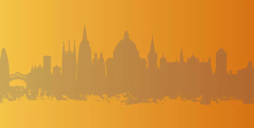 gradient orange with skyline